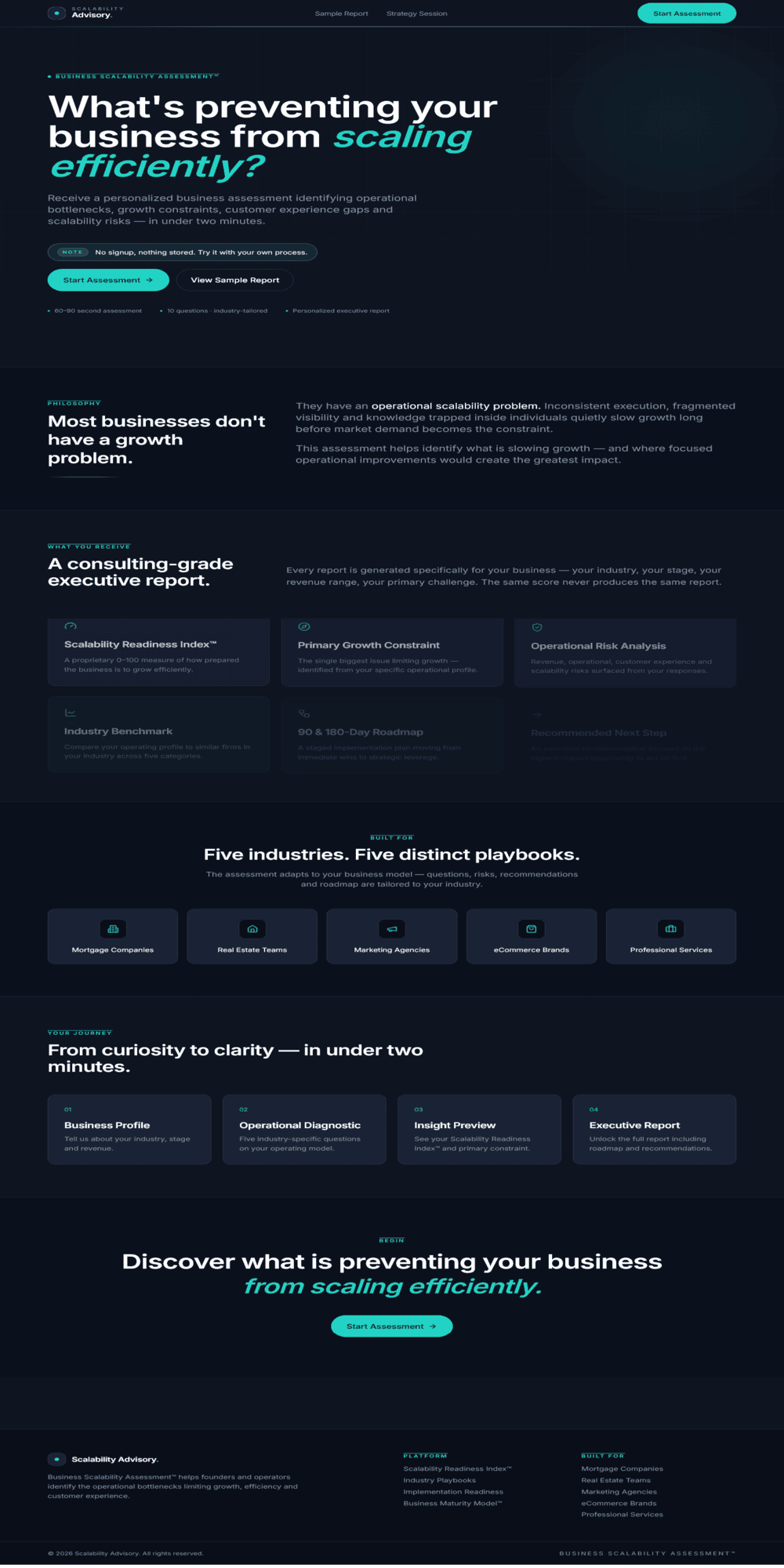 Business Assessment — scalability advisory report